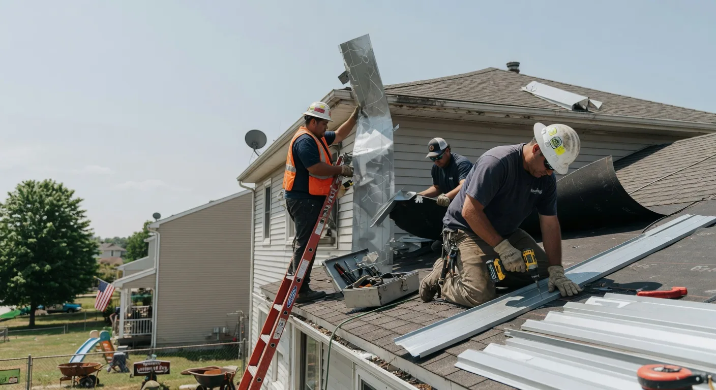 Storm Damage Metal Roof Repair in East Worcester, NY